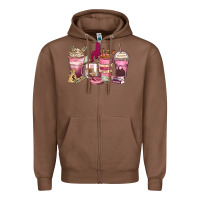 Chestnut Girl boss coffee cups Zipper Hoodie - Zillion Design Studio