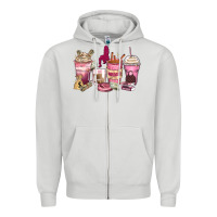 Dove Grey Girl boss coffee cups Zipper Hoodie - Zillion Design Studio