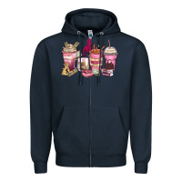 Navy Girl boss coffee cups Zipper Hoodie - Zillion Design Studio