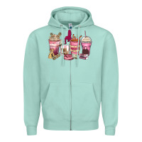 Seafoam Girl boss coffee cups Zipper Hoodie - Zillion Design Studio