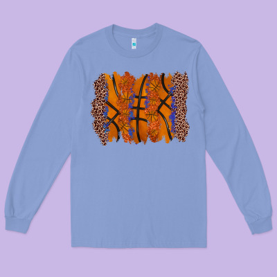 Basketball Brushstroke Long Sleeve Tee Designed By Zillion Design Studio