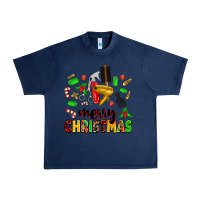 Navy merry christmas hair Urban Heavy Tee - MaliasSmallBusiness