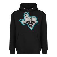 Black Texas Map Cowhide Turquoise Gemstone Heavyweight Hoodie - Bettercallsaul