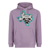 Lavender Texas Map Cowhide Turquoise Gemstone Heavyweight Hoodie - Bettercallsaul