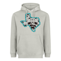 Moon Dust Texas Map Cowhide Turquoise Gemstone Heavyweight Hoodie - Bettercallsaul
