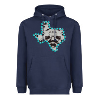 Navy Texas Map Cowhide Turquoise Gemstone Heavyweight Hoodie - Bettercallsaul