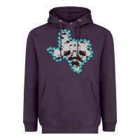 Plum Texas Map Cowhide Turquoise Gemstone Heavyweight Hoodie - Bettercallsaul