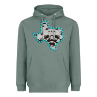 Sage Texas Map Cowhide Turquoise Gemstone Heavyweight Hoodie - Bettercallsaul