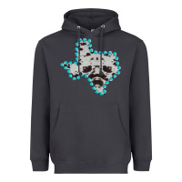 Smoke Texas Map Cowhide Turquoise Gemstone Heavyweight Hoodie - Bettercallsaul