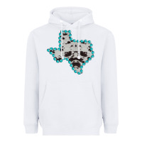 White Texas Map Cowhide Turquoise Gemstone Heavyweight Hoodie - Bettercallsaul