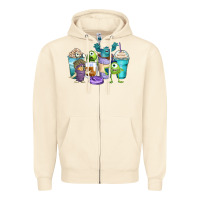 Sandshell cartoon characters coffee cups Zipper Hoodie - Zillion Design Studio