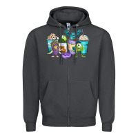 Smoke cartoon characters coffee cups Zipper Hoodie - Zillion Design Studio