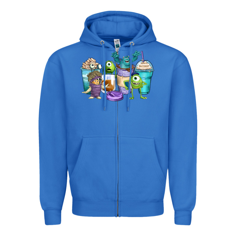 Cartoon Characters Coffee Cups Zipper Hoodie by Zillion Design Studio | Teevron