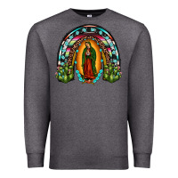 Charcoal Heather our lady of guadalupe rainbow Premium Sweatshirt - JahusDesignShop