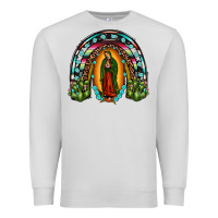 Dove Grey our lady of guadalupe rainbow Premium Sweatshirt - JahusDesignShop