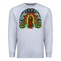 Heather Grey our lady of guadalupe rainbow Premium Sweatshirt - JahusDesignShop