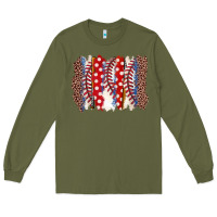 Army Green baseball brushstroke Long Sleeve Tee - Zillion Design Studio