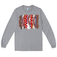 Heather Grey baseball brushstroke Long Sleeve Tee - Zillion Design Studio