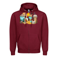 Burgundy chicken coffee cups Zipper Hoodie - Zillion Design Studio