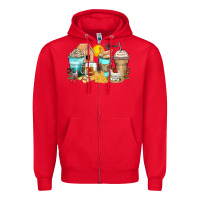 Red chicken coffee cups Zipper Hoodie - Zillion Design Studio