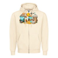 Sandshell chicken coffee cups Zipper Hoodie - Zillion Design Studio