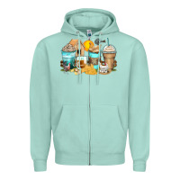 Seafoam chicken coffee cups Zipper Hoodie - Zillion Design Studio