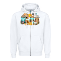 White chicken coffee cups Zipper Hoodie - Zillion Design Studio