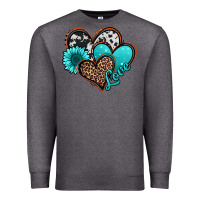 Charcoal Heather love turquoise hearts Premium Sweatshirt - Jasminsmagicworld