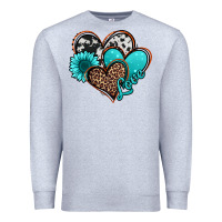 Heather Grey love turquoise hearts Premium Sweatshirt - Jasminsmagicworld
