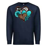 Navy love turquoise hearts Premium Sweatshirt - Jasminsmagicworld