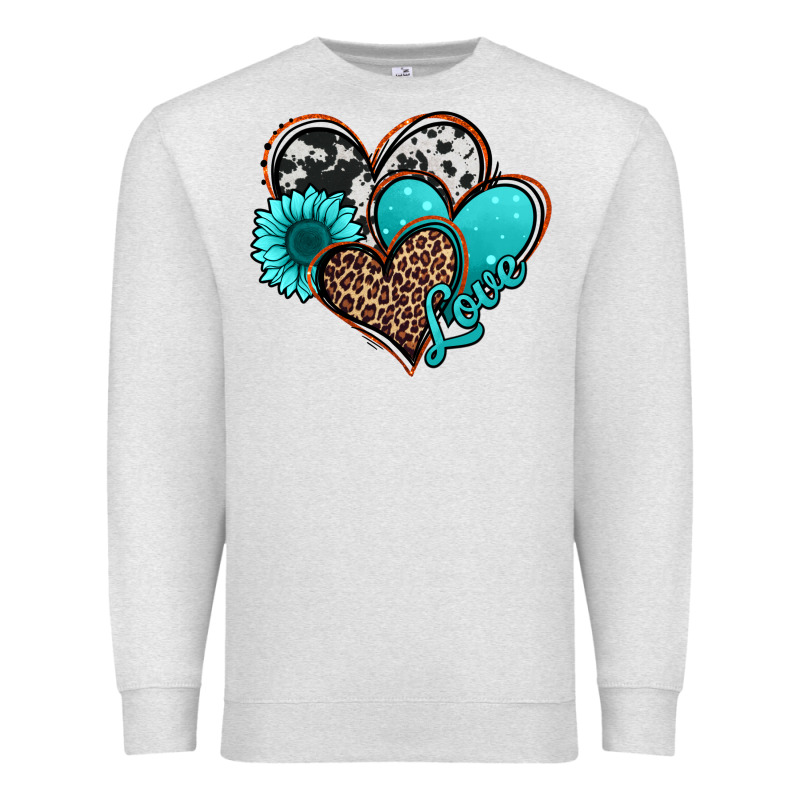 Love Turquoise Hearts Premium Sweatshirt by Jasminsmagicworld | Teevron