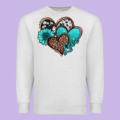 Love Turquoise Hearts Premium Sweatshirt Designed By Jasminsmagicworld