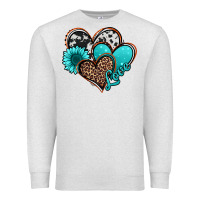 Oatmeal Heather love turquoise hearts Premium Sweatshirt - Jasminsmagicworld