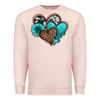Pale Pink love turquoise hearts Premium Sweatshirt - Jasminsmagicworld