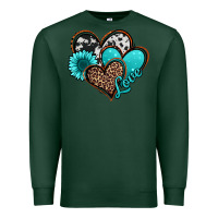 Sports Green love turquoise hearts Premium Sweatshirt - Jasminsmagicworld