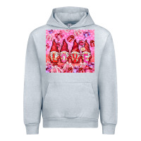 Heather Grey love gnomies with gift boxes Urban Hoodie - NancyCooperArtShop