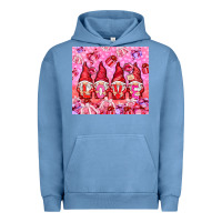 Pigment Pebble Blue love gnomies with gift boxes Urban Hoodie - NancyCooperArtShop