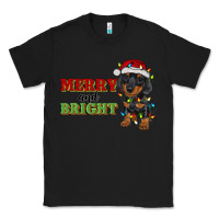 Black merry and bright dachshund Classic Tee - RanaPortraitStore