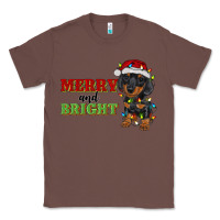 Chestnut merry and bright dachshund Classic Tee - RanaPortraitStore