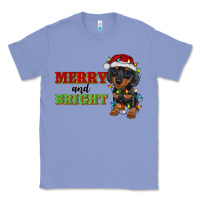 Colony Blue merry and bright dachshund Classic Tee - RanaPortraitStore
