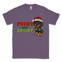 Lavender merry and bright dachshund Classic Tee - RanaPortraitStore