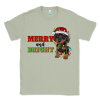 Matcha merry and bright dachshund Classic Tee - RanaPortraitStore