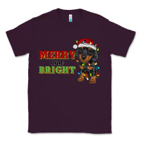 Plum merry and bright dachshund Classic Tee - RanaPortraitStore