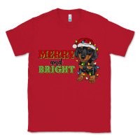 Red merry and bright dachshund Classic Tee - RanaPortraitStore