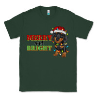 Sports Green merry and bright dachshund Classic Tee - RanaPortraitStore