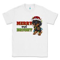 White merry and bright dachshund Classic Tee - RanaPortraitStore