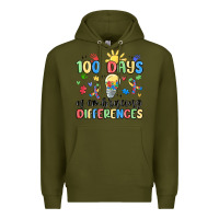 Army Green 100 days of embracing differences Premium Hoodie - MaliasSmallBusiness