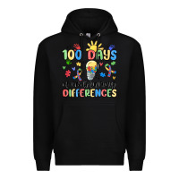 Black 100 days of embracing differences Premium Hoodie - MaliasSmallBusiness