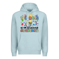 Blue Mist 100 days of embracing differences Premium Hoodie - MaliasSmallBusiness