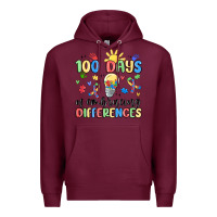 Burgundy 100 days of embracing differences Premium Hoodie - MaliasSmallBusiness
